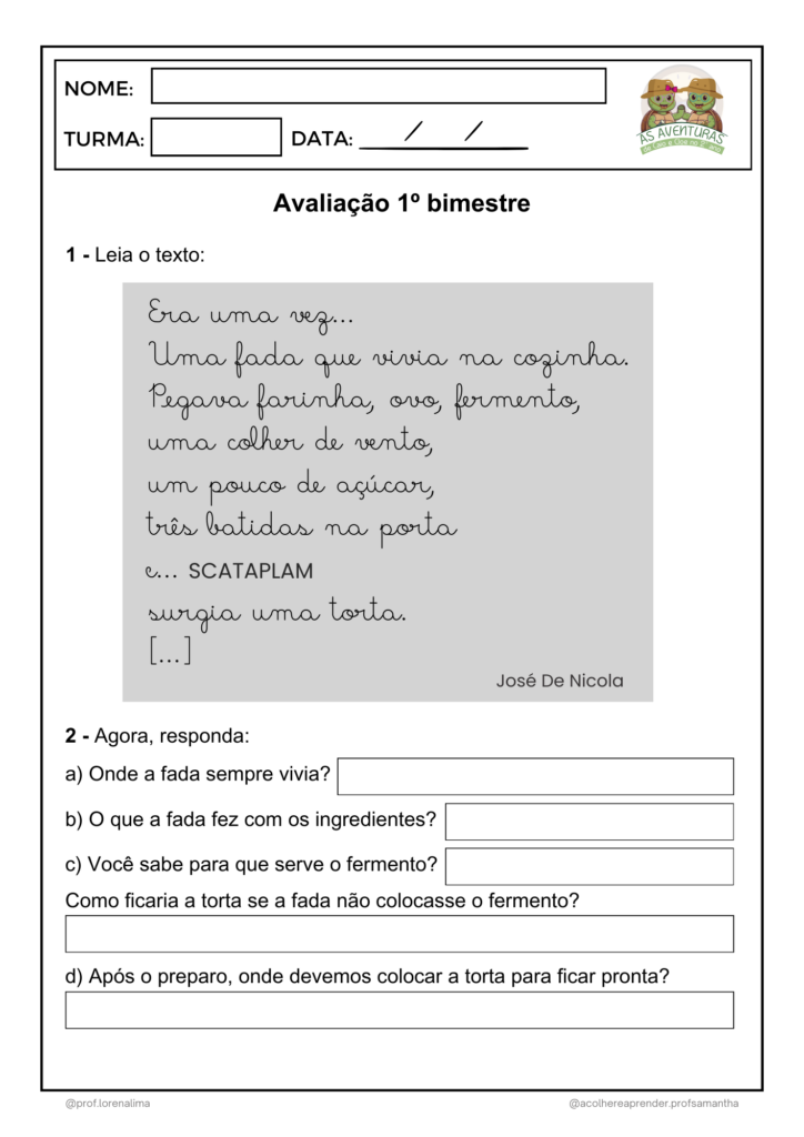 Avaliação final 1º bimestre