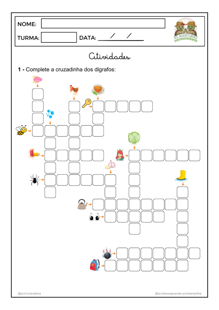 Cruzadinha dos dígrafos